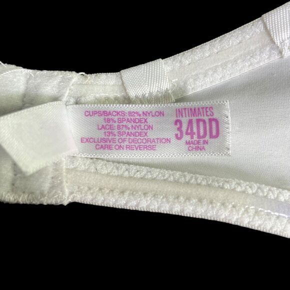 Intimate Apparel Underwire Push Up White Lace Strapless Bra Size 34DD - Picture 6 of 6
